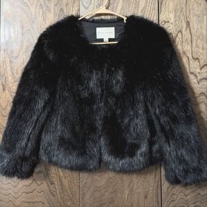 Banana Republic Black Faux Fur Jacket